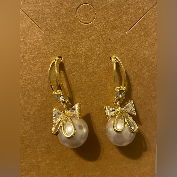 Coquette Style Drop Fashion Earrings with Imitation Artificial Pearl - Picture 2 of 8